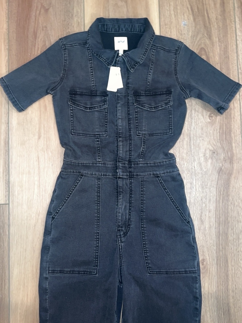aerie - Black Denim Jumpsuit - Picture 3 of 5